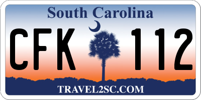 SC license plate CFK112