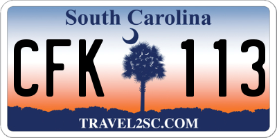 SC license plate CFK113