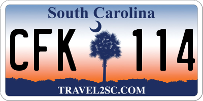 SC license plate CFK114