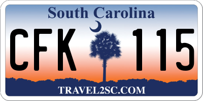 SC license plate CFK115