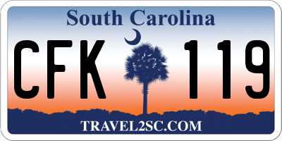 SC license plate CFK119