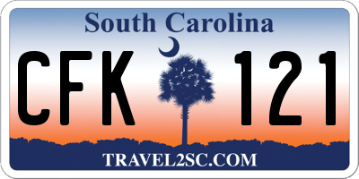 SC license plate CFK121
