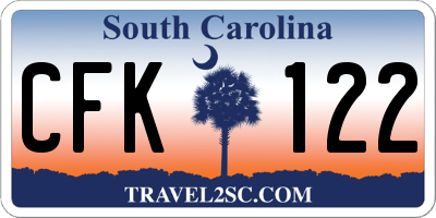 SC license plate CFK122
