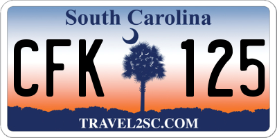 SC license plate CFK125