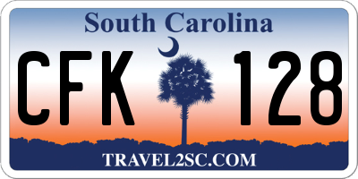 SC license plate CFK128