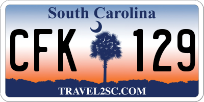 SC license plate CFK129