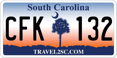 SC license plate CFK132