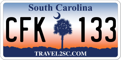 SC license plate CFK133