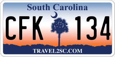 SC license plate CFK134