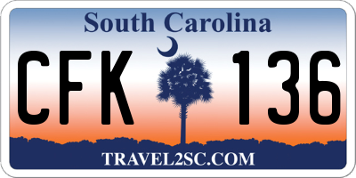 SC license plate CFK136