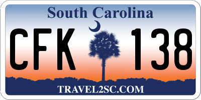 SC license plate CFK138