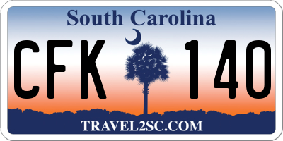 SC license plate CFK140