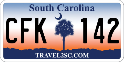 SC license plate CFK142