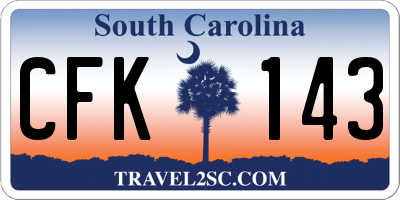 SC license plate CFK143