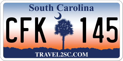 SC license plate CFK145