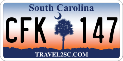 SC license plate CFK147