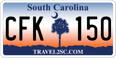 SC license plate CFK150