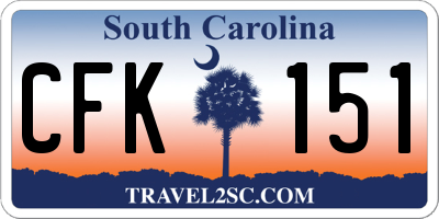 SC license plate CFK151