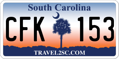 SC license plate CFK153