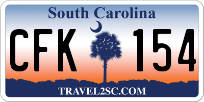 SC license plate CFK154
