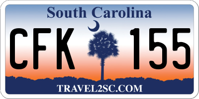 SC license plate CFK155