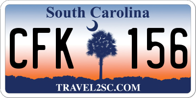 SC license plate CFK156