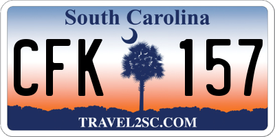 SC license plate CFK157
