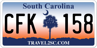 SC license plate CFK158