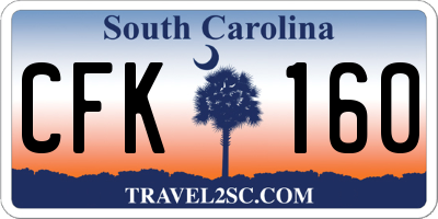 SC license plate CFK160