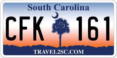 SC license plate CFK161