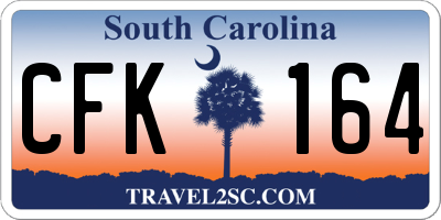 SC license plate CFK164
