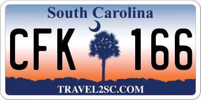 SC license plate CFK166