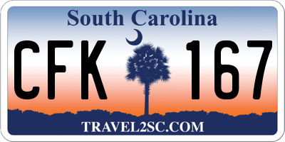 SC license plate CFK167