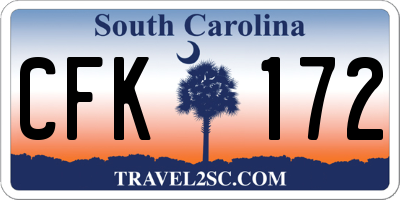 SC license plate CFK172