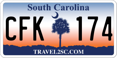 SC license plate CFK174