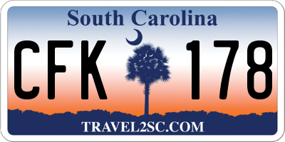SC license plate CFK178