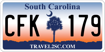 SC license plate CFK179