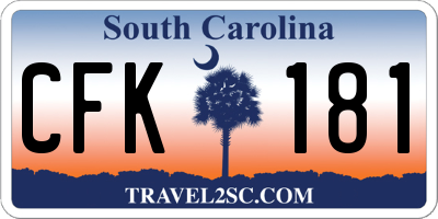 SC license plate CFK181
