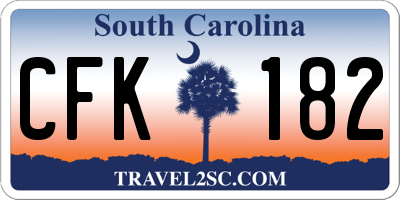 SC license plate CFK182