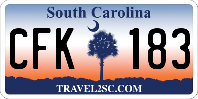SC license plate CFK183