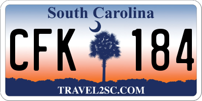SC license plate CFK184