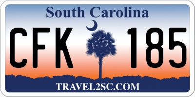 SC license plate CFK185