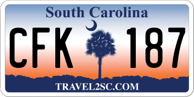 SC license plate CFK187