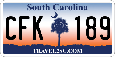 SC license plate CFK189