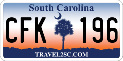 SC license plate CFK196