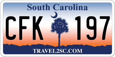 SC license plate CFK197