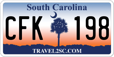 SC license plate CFK198