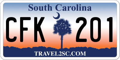 SC license plate CFK201