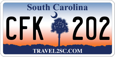 SC license plate CFK202