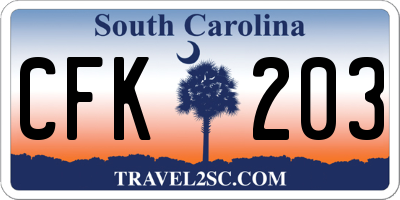 SC license plate CFK203